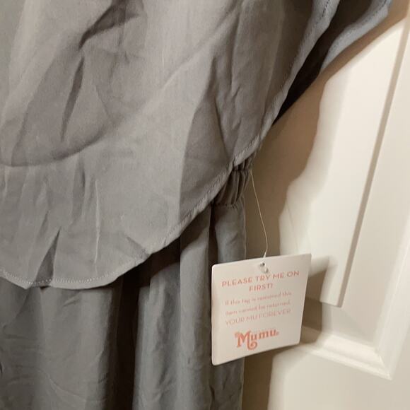 Show Me Your Mumu Caitlin Ruffle maxi gray XL NWT - Picture 9 of 10
